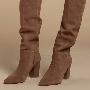 Steve Madden Raddle Boot Sz 8 Tan Suede